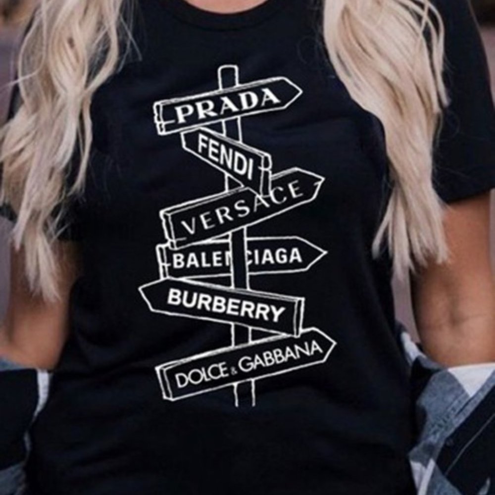 Plus Size Black Luxury Brand Tee
